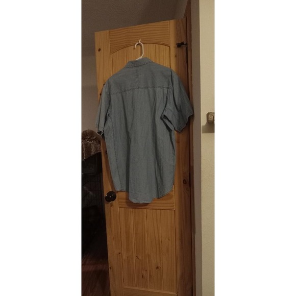 Wrangler Riggs Shirt Men's L /light blue Short Sleeve Workwear Button Up EUC - Picture 2 of 4